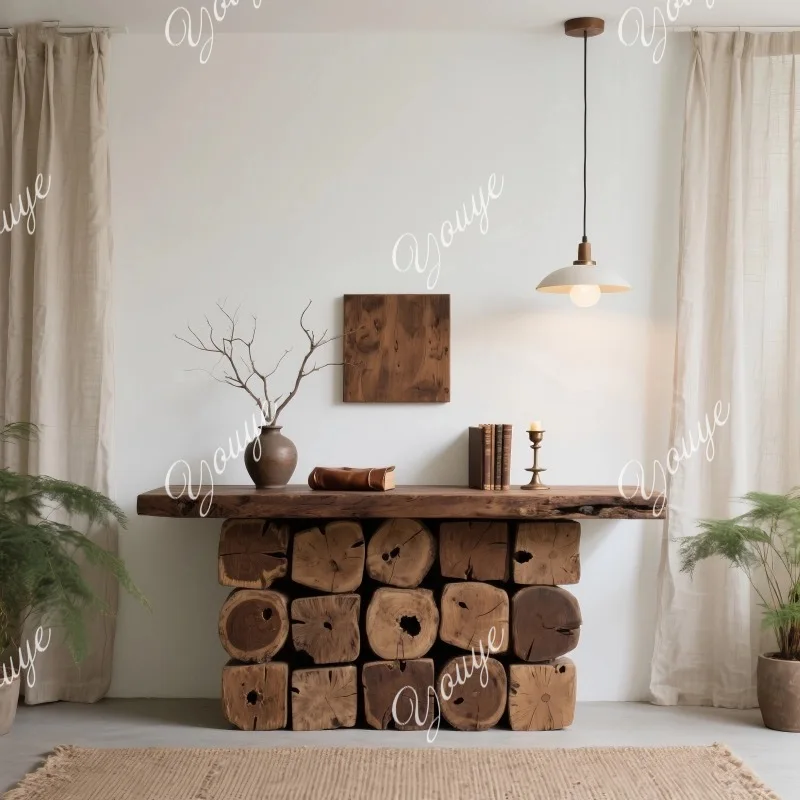 Pagina di cassa in legno massello Banco reception clubhouse retrò Log Tavolo reception bar creativo B&B lobby dell'hotel