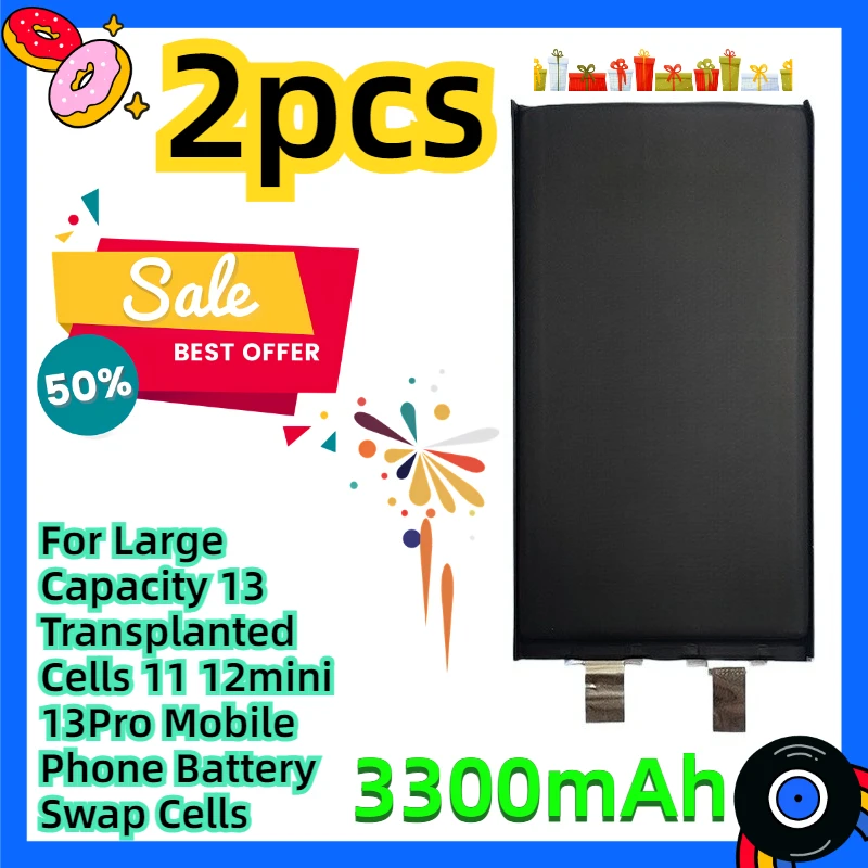 

For Large Capacity 13 Transplanted Cells 11 12mini 13Pro Mobile Phone Battery Swap Cells 2pcs
