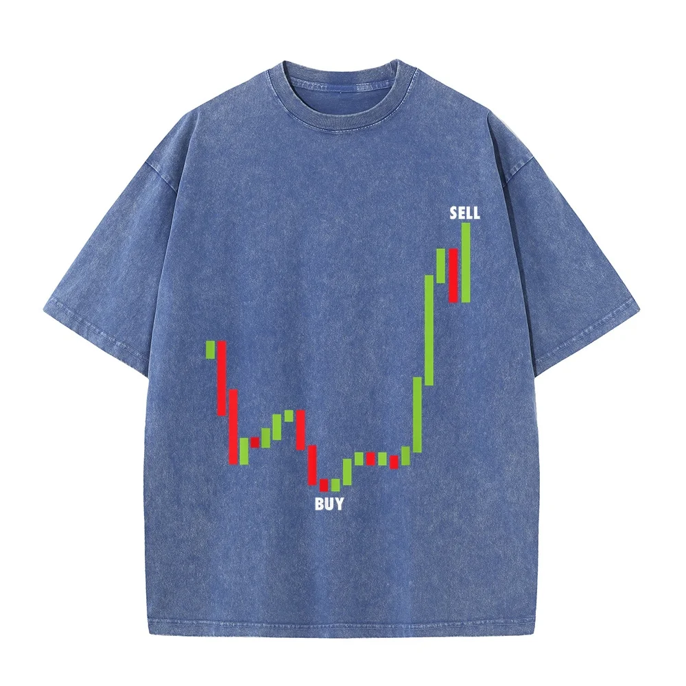 Funny Day Trading Buy Low Sell High Stock T-Shirt Male Workwear Men's Tops Cotton T Shirt Basic Women Tee Men Graphic Summer