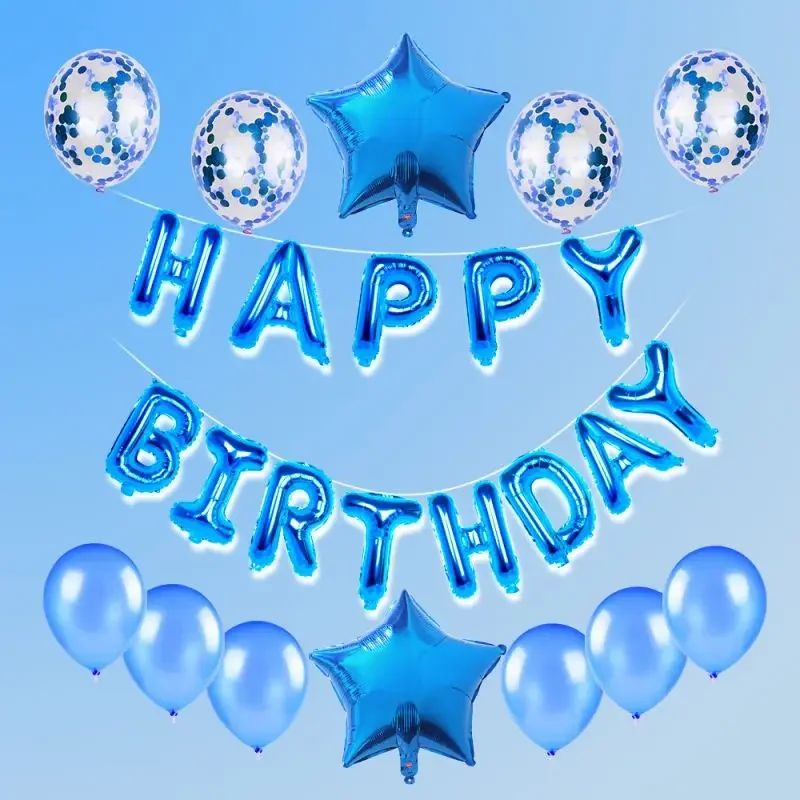 25pcs/set Happy Birthday Balloons Set Foil Letter Balloon Garland Bunting Banners Kids Birthday Party Babay Shower Decoration