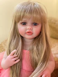 55cm Full Body Soft Vinyl Bettie Reborn Baby Girl Doll Washable Doll With Painted Skin Handmade Lifelike Reborn Toddler Doll