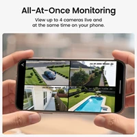 Dekco 3MP Solar Camera System 4 Cams Kit 5000mAh Battery Wireless 360° PTZ Surveillance Wifi Camera Set Support Alex 2-way Audio 4
