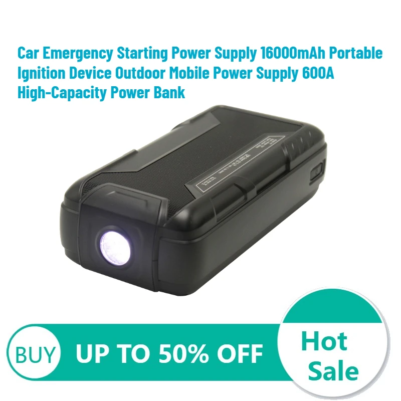 Car Emergency Starting Power Supply 16000mAh Portable Ignition Device Outdoor Mobile Power Supply 600A High-Capacity Power Bank