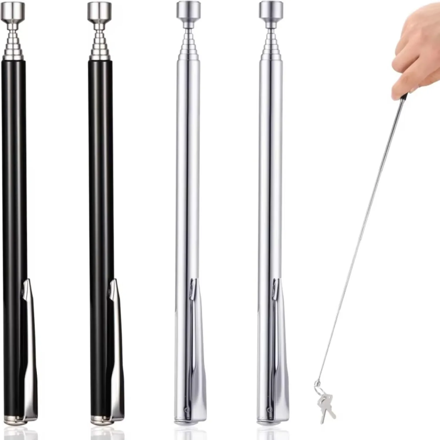 1.5LBS Telescopic Magnetic Pickup Tools Extendable Magnetic Grabber Stick Pen with Pocket Clip Pick-Up Tool for Small Objects