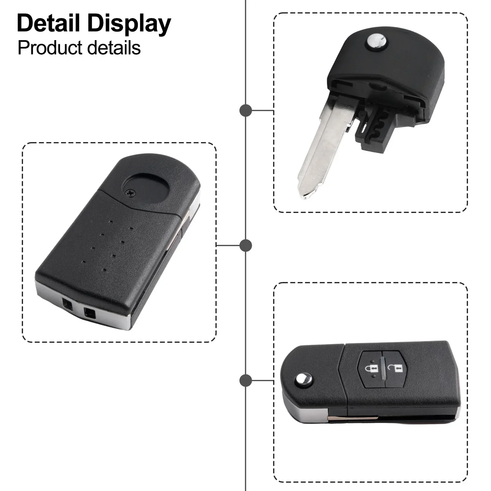 Car Key Shell Internals 2 Keys Accessories High Quality Parts Remote For Mazda 2 M2(2008 - 2015) For Mazda Demio