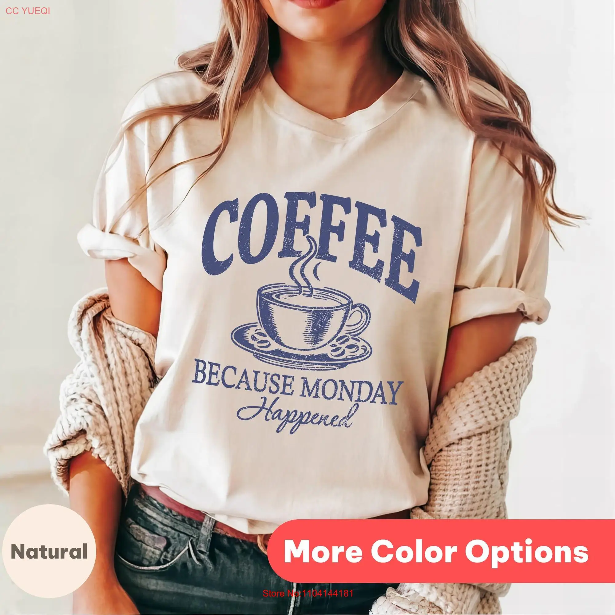 Funny Office T Shirt for Coffee Lover Workplace Work Pun Administrative AssistanT Because Monday long or short sleeves