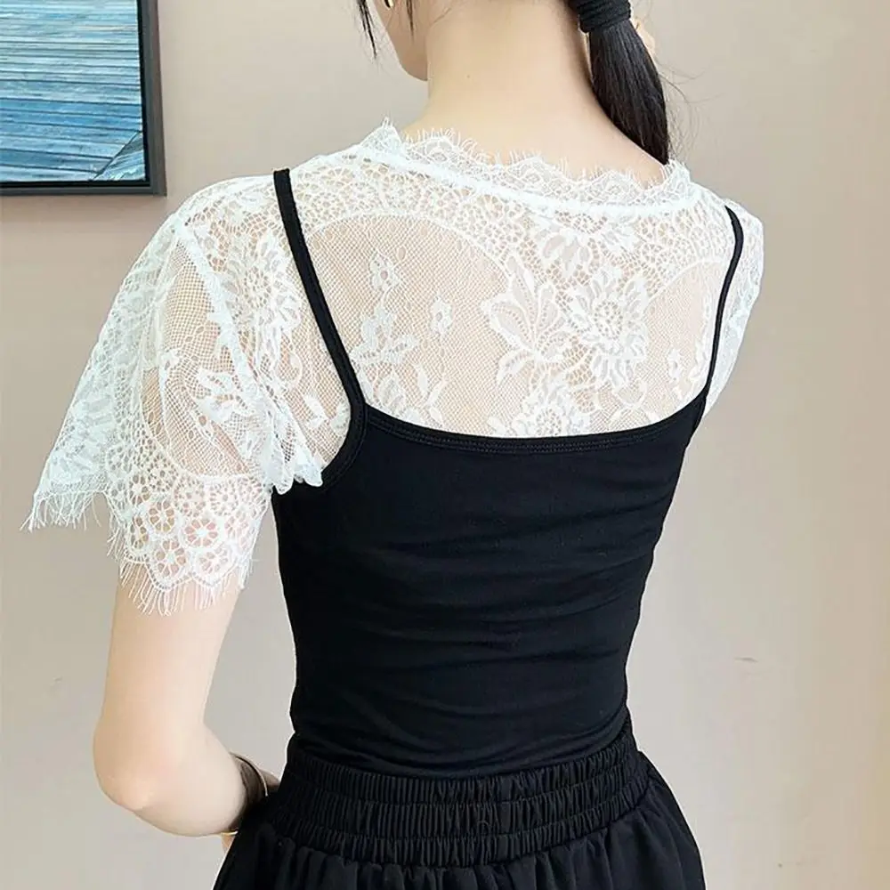 Fashion Lace Lace Shawl White Black Blouse Shoulders Scarf Fake Collar Cape Spring Autumn