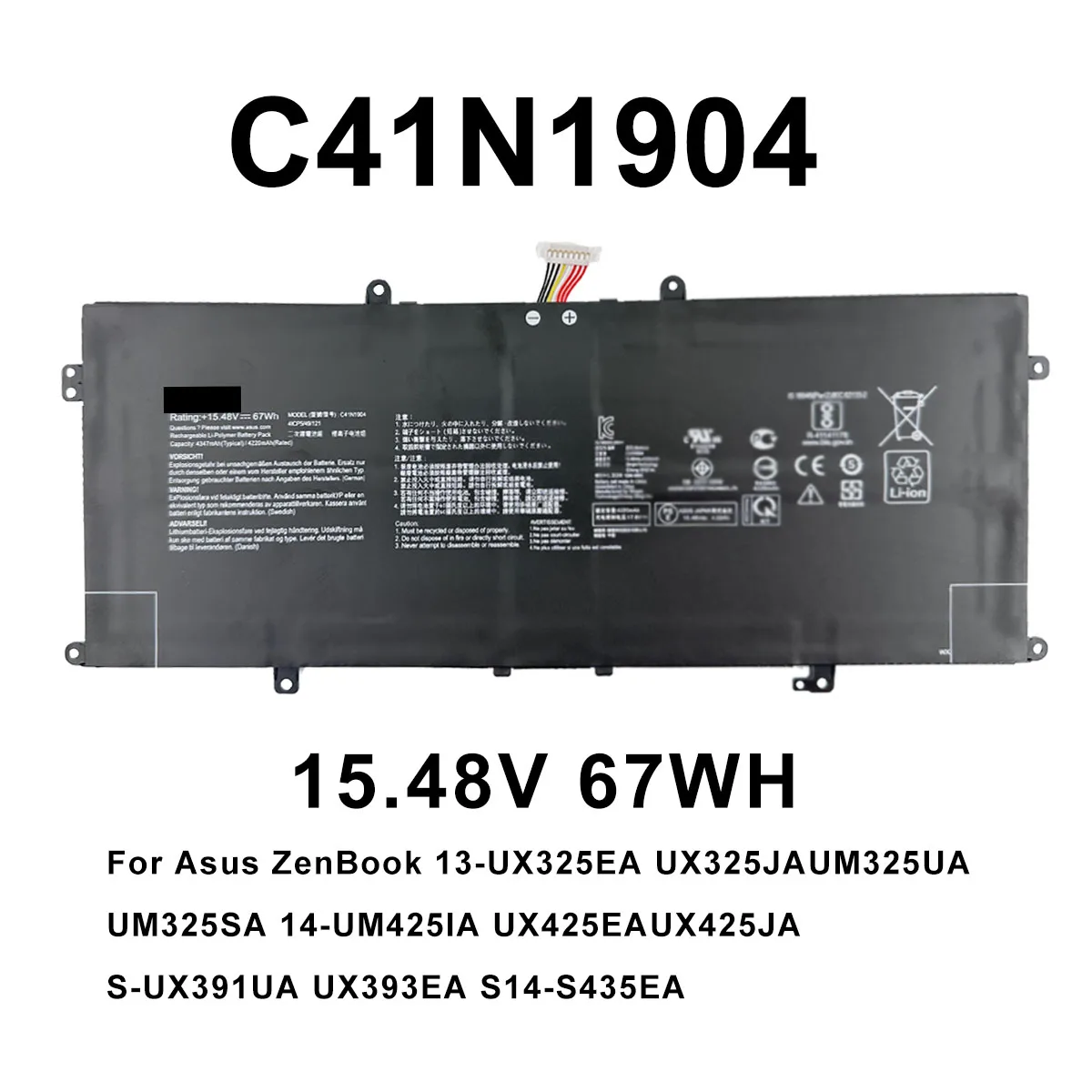Neuer Laptop-Akku C41N1904 C41N1904-1 für ASUS ZenBook 14 UX425UA UM425IA UX425EA UX425JA BX325JA UX325EA UX325JA UX363EA