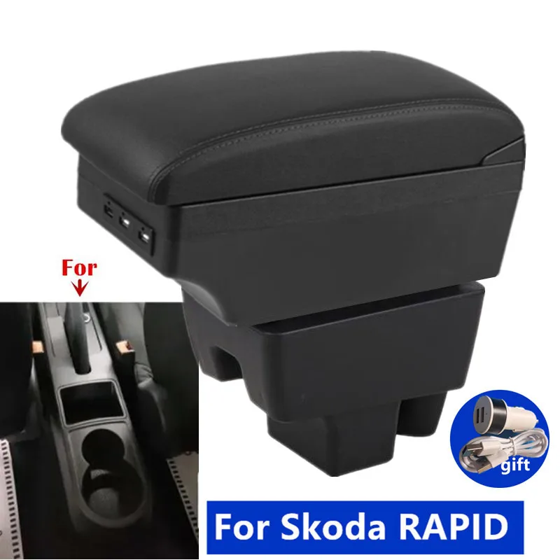 

For Skoda RAPID Car Armrest Box Volkswagen New Polo Center Storage box Interior Dedicated Retrofit Car Accessories