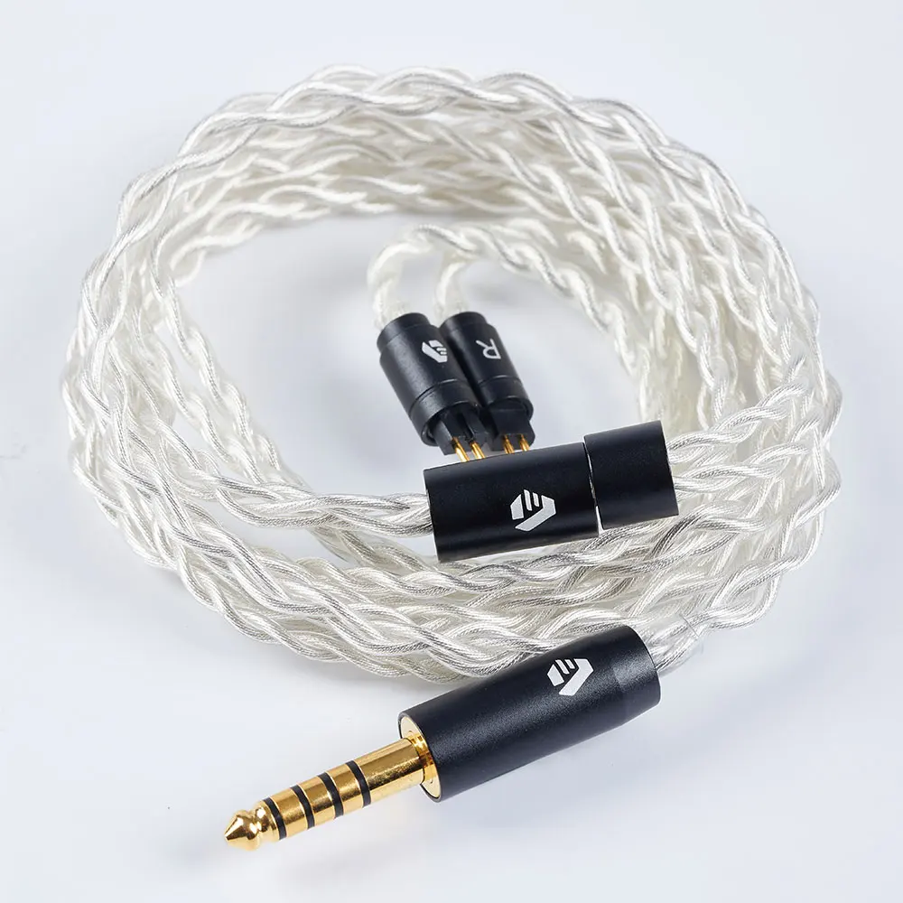 New ARISYN BAI XUE 4 Wires Headphone Upgrade Cable 24.5 AWG Earphone Silver-Plated Copper Wired Headset 2pin 4.4mm Plug Earbuds