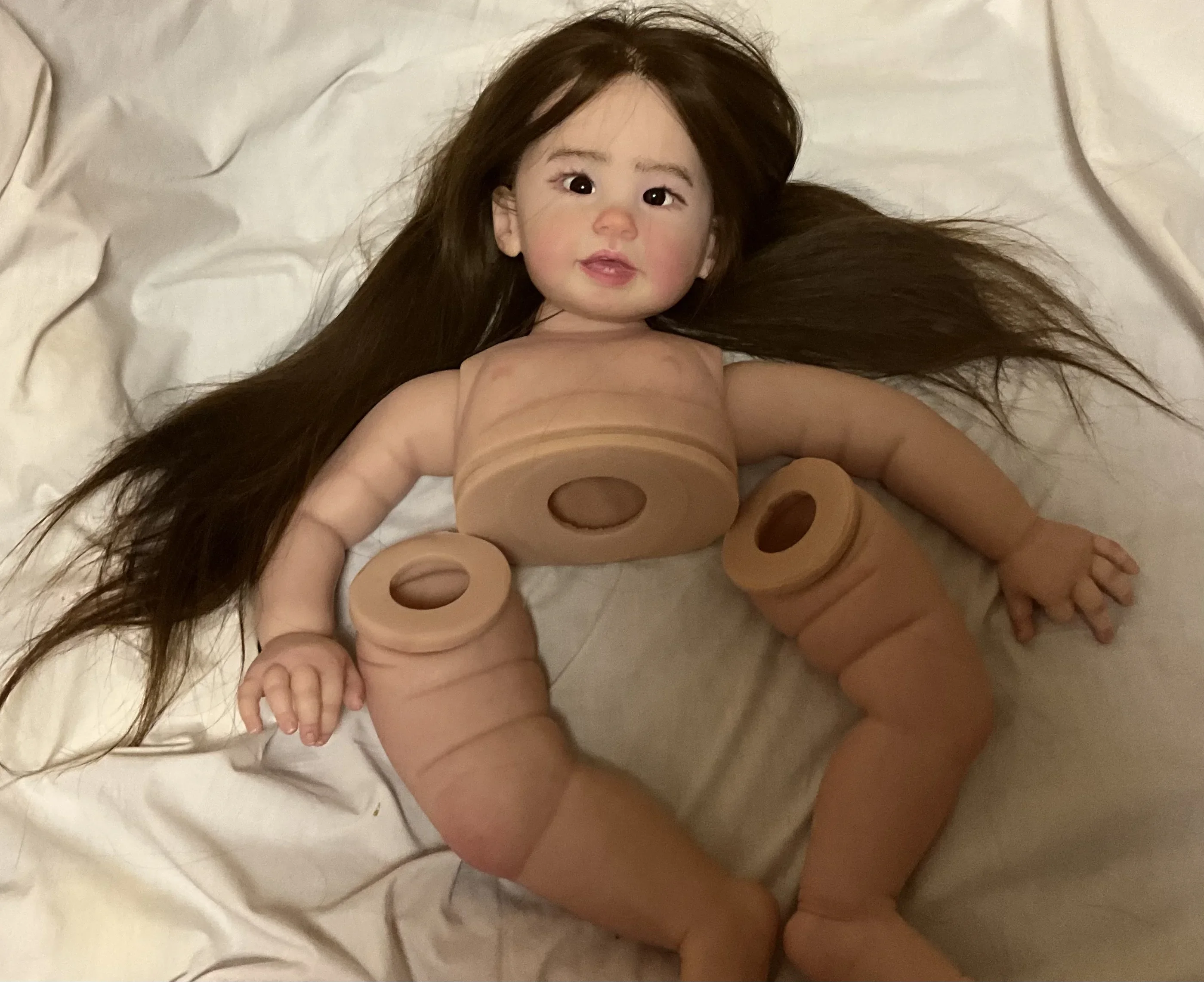 St.Store 28 "Reborn Baby Teegan con kit dipinto con capelli radicati a mano Parte fai da te Regalo di Natale