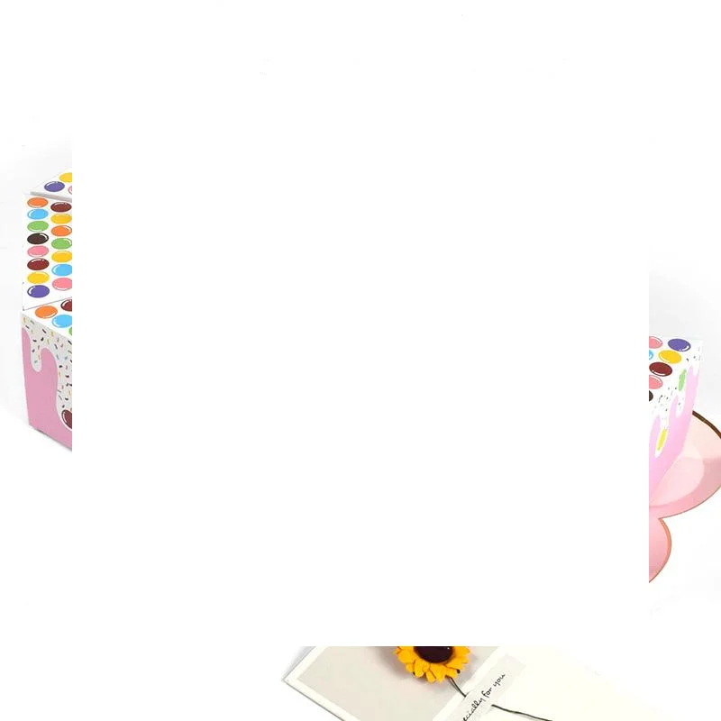 

8Pcs Triangular Cake Shaped Paper Gift Box Cookie Candy Baby Shower Favors Treat Kids Birthday Party Dessert Packaging Boxes