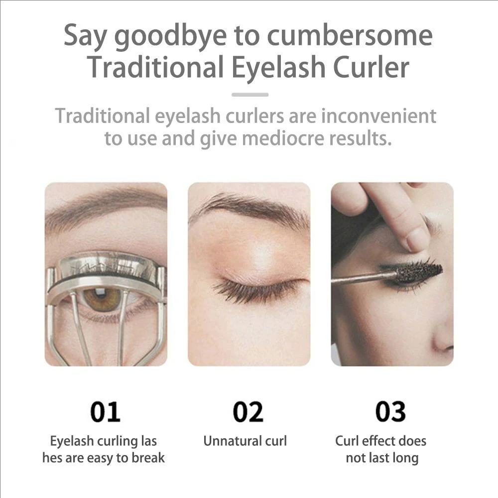 Electric Eyelash Curler Portable Eyelash Curling Device Quick Natural Eyelash Curler Long Lasting Make up Tool USB Charge