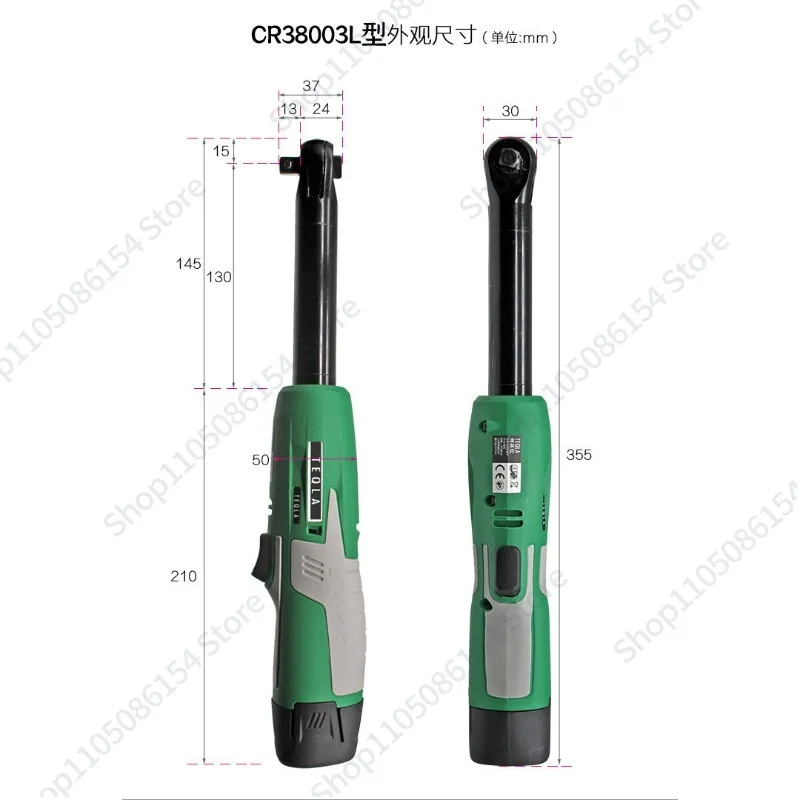 

Электрический гаечный ключ Techi с увеличенной прочностью, угол 90 градусов, прямоугольная зарядная трещотка, ветровая отвертка