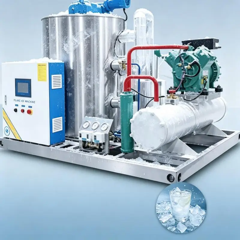 Flake Ice Maker Commercial Automatic Ice Machine High Production Rapid Cooling for Seafood Fish Market