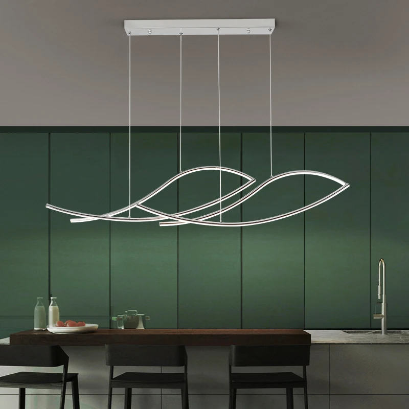 Scandinavian LED Restaurant Chandelier, Modern Art, Simple, Creative, Personality, Store Bar, Long Line Light
