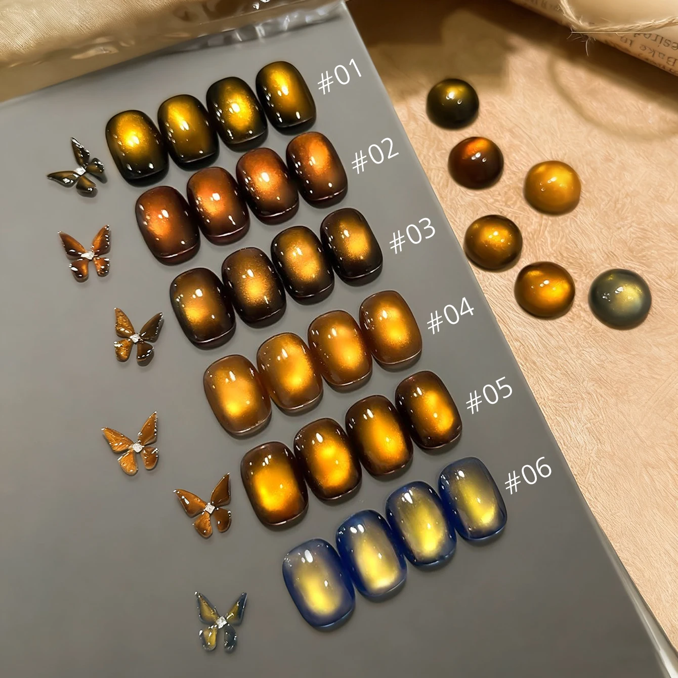 10 مللي 1 قطعة الذهب بني فاتح القط العين هلام مسمار البولندية عيد الميلاد الأظافر مبيعا سوبر فلاش الزجاج حبة الذهب الأظافر الأظافر السوداء #5
