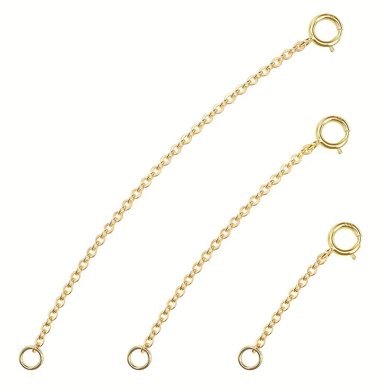 3Pcs Spring Clasp Extension Chains Adjustable Tail Extender For Necklace Bracelet DIY Jewelry Making Accessories