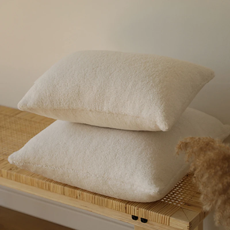 30x50 Soft Teddy Velvet Pillow Cover For Sofa White Pillowcase Skin-Friendly Cushion Cover Home Decoration Funda Cojin