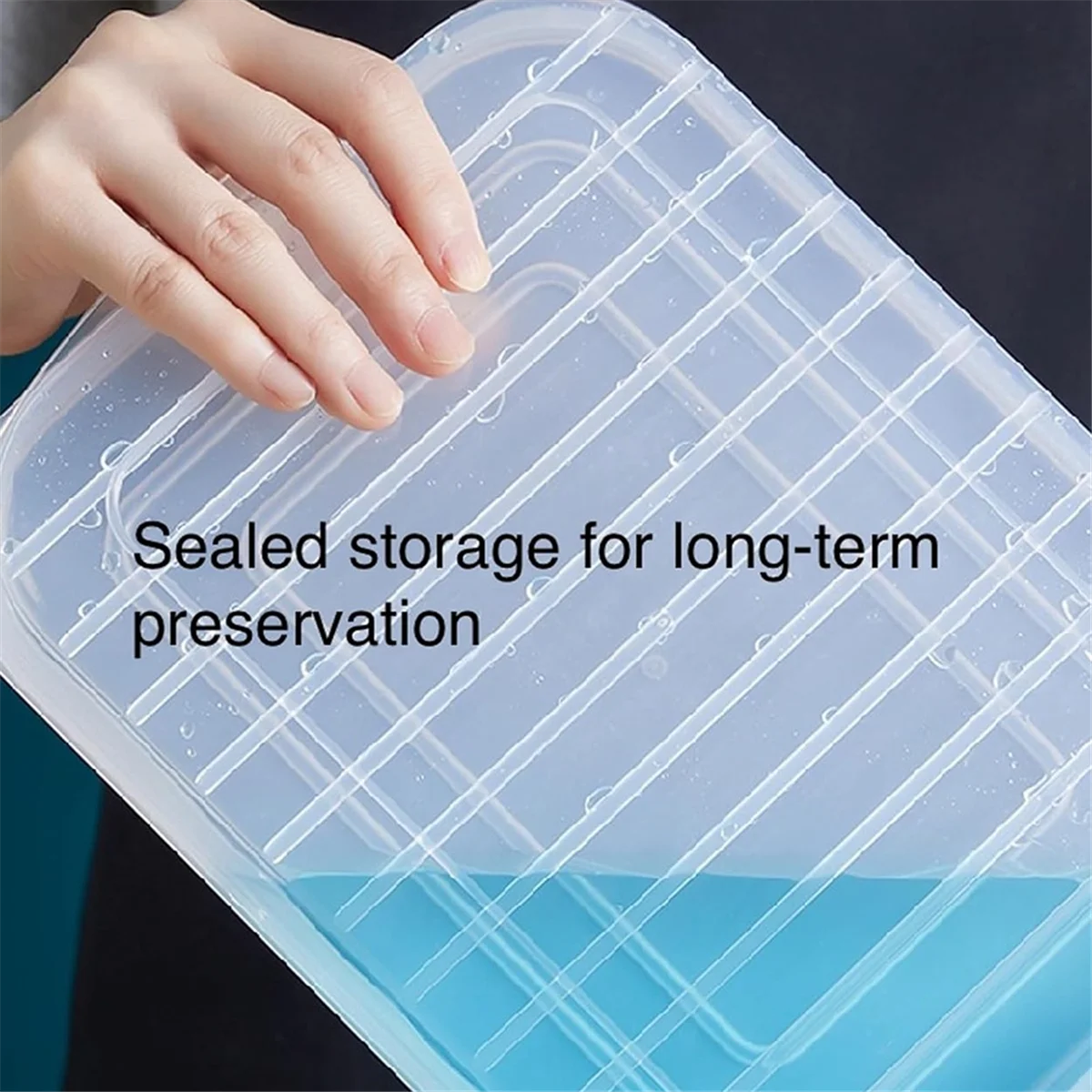 A24R Refrigerator Fresh-Keeping Storage Box Home Transparent PE Soft Cover Stackable Food Grade Preservation Box