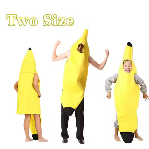 Adult Unisex Funny Banana Suit Yellow Costume Light Halloween Fruit Fancy Party Festival Dance Dress Costume
