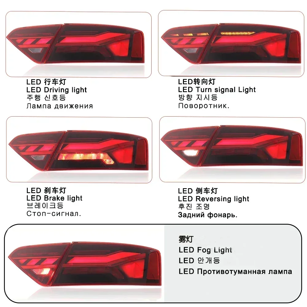 2pcs For Audi A5 Taillight Assembly 2008-2016 Old to New S5 Dynamic DRL LED Flowing Turning Signal Rear Tail Light Auto Lamp