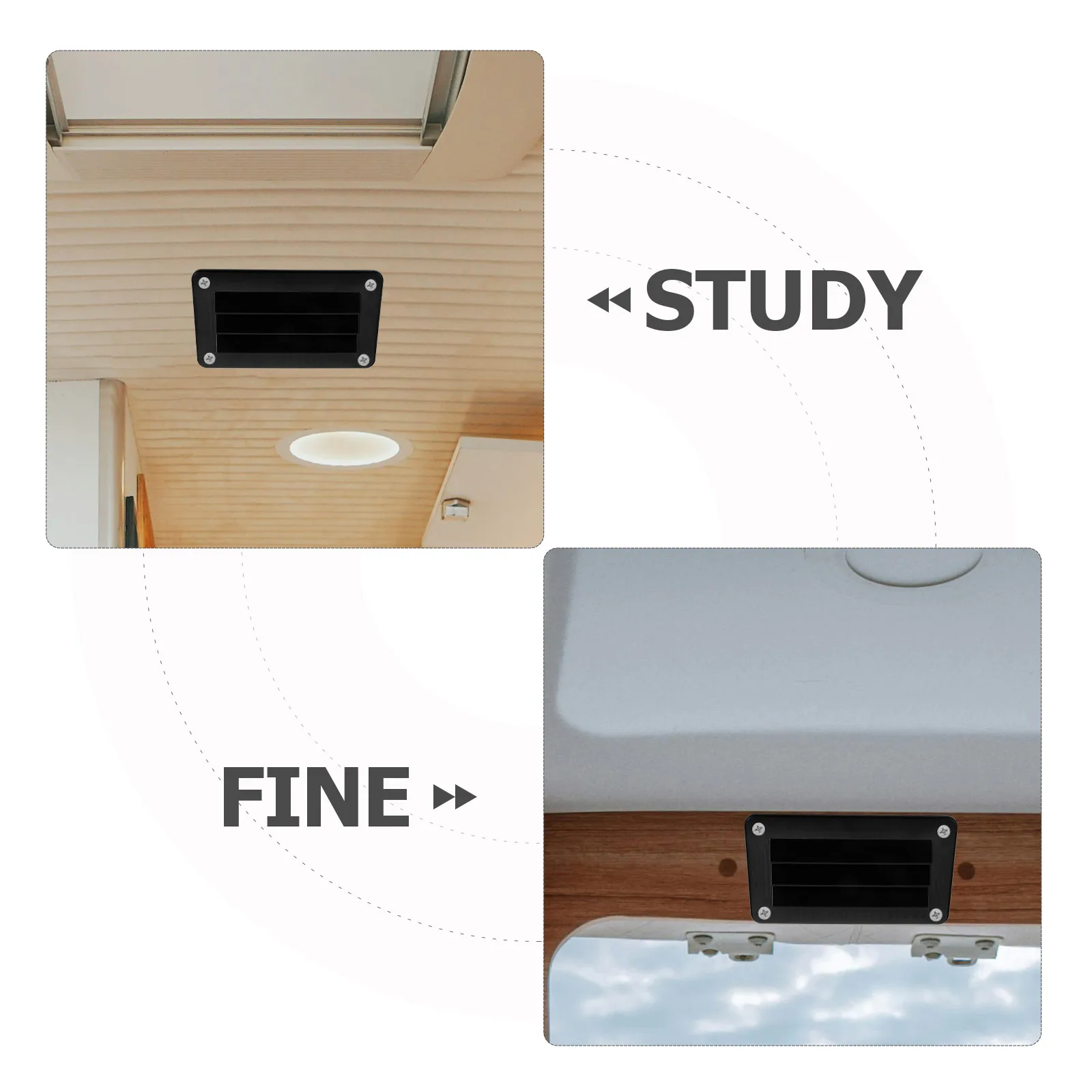 

2pcs RV Roof Vent Air Exhaust Louvered Blinds Conditioner Outlet Cover Black White ABS Vents Camper Ventilation
