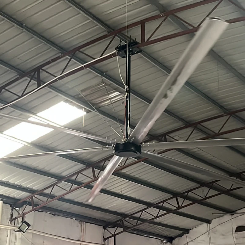 LONGWELL 6 Blade 2.6-7.3m Large Industrial Ceiling Fan Efficient Permanent Magnet Motor Low Noise Commercial Hvls Fan