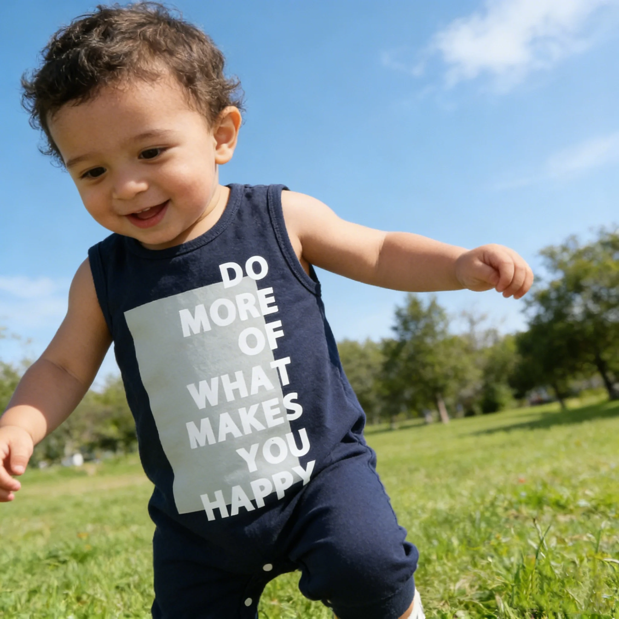 Summer Newborn One-Piece Suit Baby Romper Sleeveless Letter Print Simple Design Crawling Suit for Infants