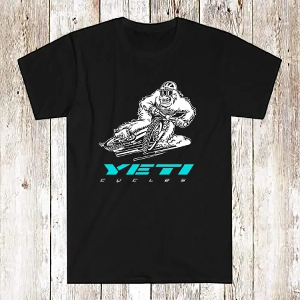 YETI Bike Bicycle Logo Men's Black T-Shirt