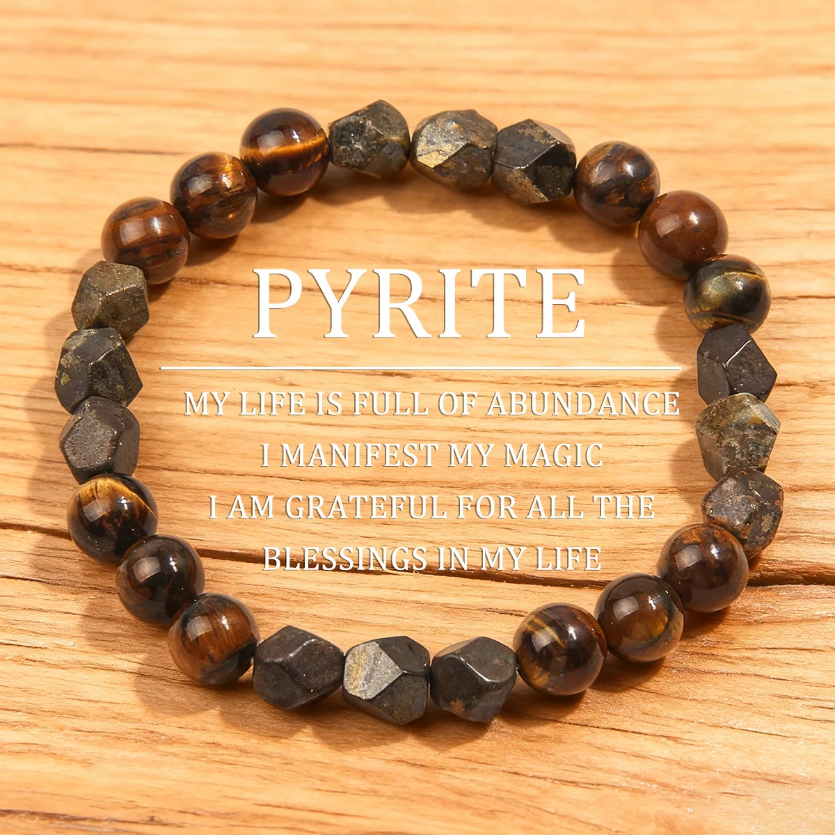 Hämatit-Perlenarmband mit exquisiter Schnittfläche, Natursteinarmband, Tigeraugen-Steinarmband, perfektes Geschenk
