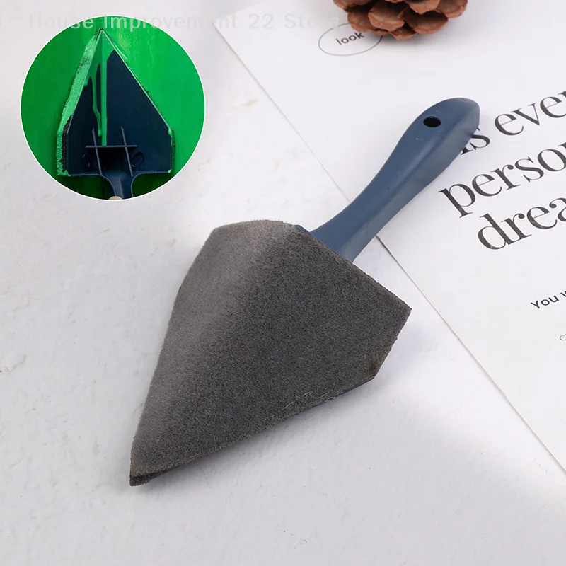 Pincel de pintura triangular con mango de plástico duradero, esquina y pintor multifuncionales para una fácil aplicación, 1 ud.