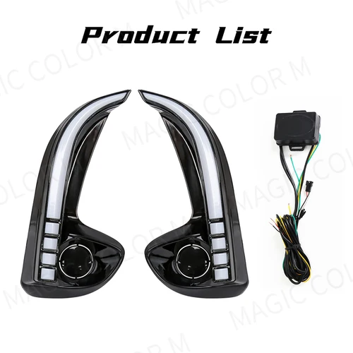 Imagen 2 del producto Luz LED de conducción diurna para parachoques delantero de coche, DRL, para Toyota Yaris Vios 2020 2021 2022, luz antiniebla de señal de giro de conducción amarilla y blanca