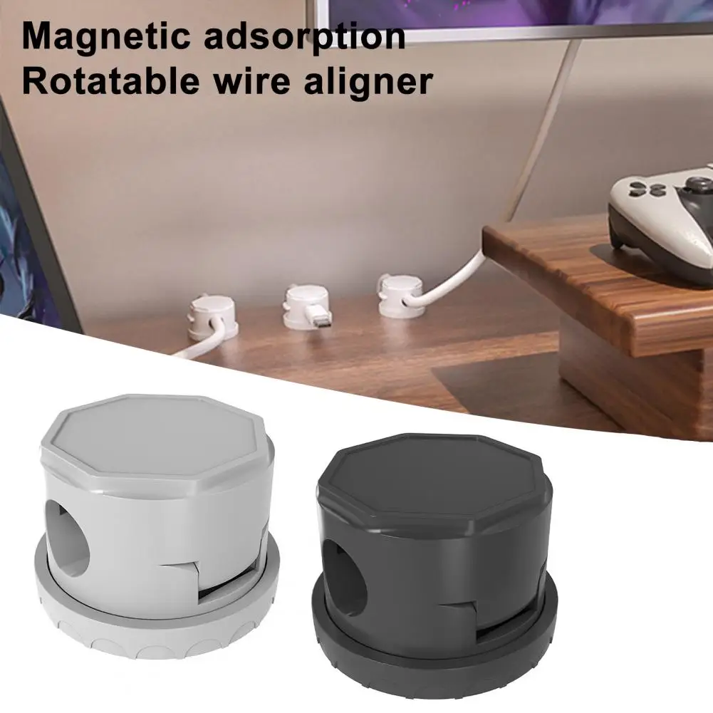 مكتب الدورية مدير الكابلات منظم الكابلات المغناطيسية 360 درجة الدورية كابل حامل مشبك إدارة الحبل ذاتية اللصق #3