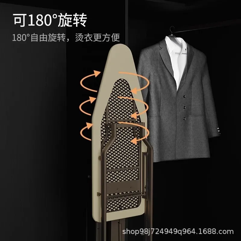 Foldable Ironing Board Embedded in Wardrobe Side Rotating Design Space Saving Household Laundry Rack for Clothes Steamer