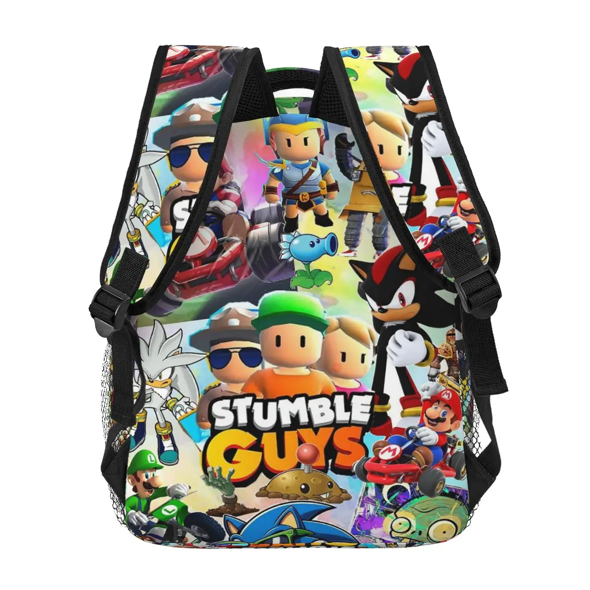 Basti Stumble Guys バックパックホットセールデイパック大容量子供ブックバッグスクールバッグショルダーバッグ男性女性のための