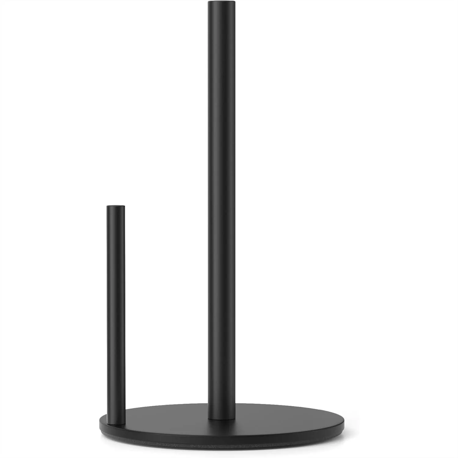

Paper Towel Holder Black, Stainless Steel Kitchen Roll Dispenser with Weighted Base for Easy One-Hand Tear