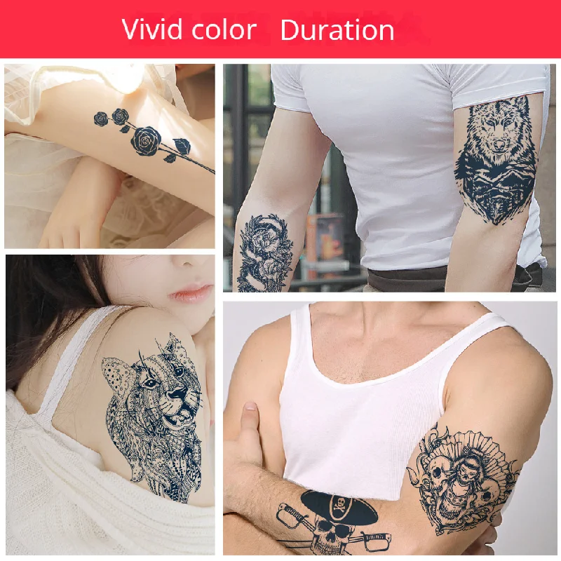 Herbal Tattoo Waterproof Juice Semi Permanent 7-15 Day Male And Female Plant Tattoo Grass And Wood Tattoos Stickers 115x160mm