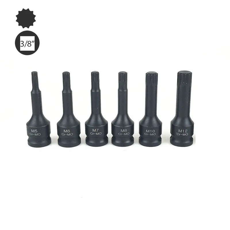 spline torx chave de fenda bits unidade pneumatica soquete bit 12 ponto square m5 m6 m7 m8 m9 m10 m12 ferramenta 60 mm comprimento 1pc 01