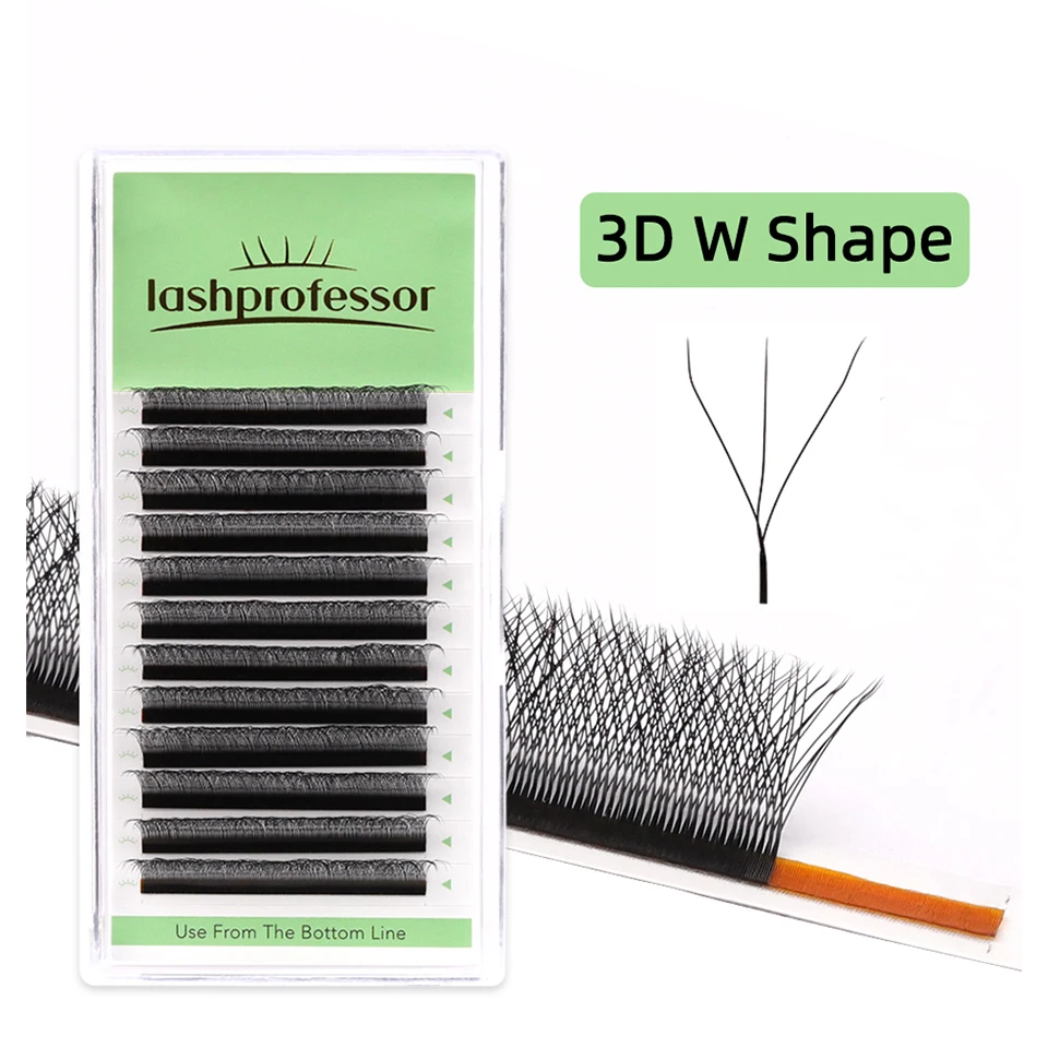 NEUE braune 4D W-förmige Wimpernverlängerung Premium vorgefertigte Volumenfächer Wimpernblüte automatische blühende Kleeblatt-Make-up gefälschte Wimpern – Detail 10
