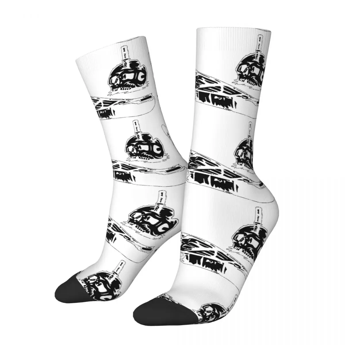 Funny Happy Men's compression Socks I Need Help Vintage Harajuku Forward Group Street Style Novelty Pattern Crew Crazy Sock