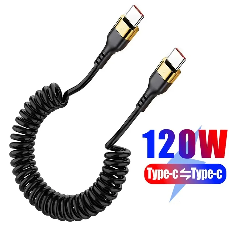

PD 120W Type C To Type C Cable 5A Type-C Fast Charge Cable Car Phone Charger Cable For iPhone 15 Series Xiaomi Huawei Notebook