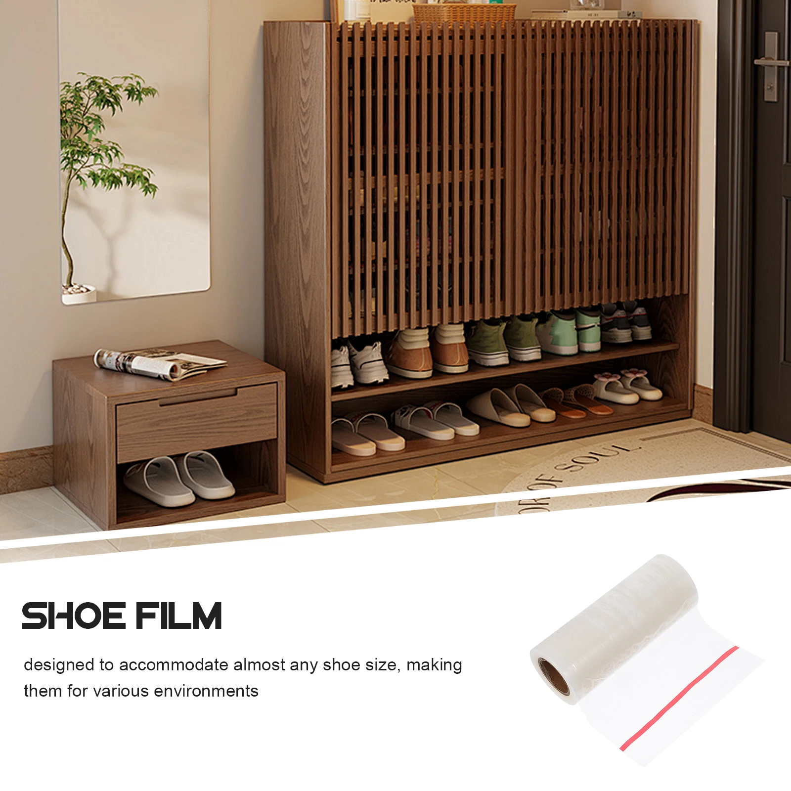 2 Rolls Shoe Film Disposable Covers Non Slip Waterproof Peel Off Shoe Sole Protector for Shoes Use in Home Office Indoors