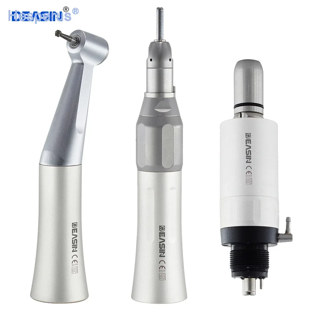 FX Den tal Low Speed Handpiece kit External Push Button Single Water Spray Contra Angle 2/4 Holes Air Motor Den tal Equipment