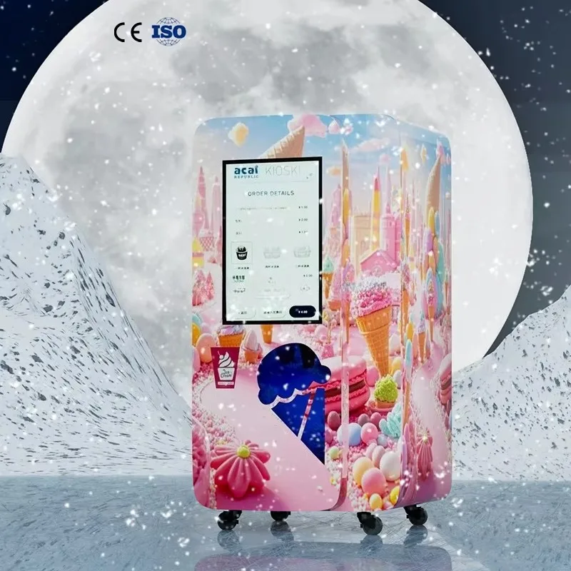 Smart Outdoor Automatic Dispenser Ice Cream Vending Machine Self Serve Commercial Soft Ice Cream Maker