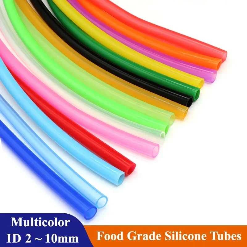 1Meter Food GradeSilicone Tube ID 2 3 4 5 6 8 9 10 mm  Flexible Rubber Soft Drink Pipe Water Connector Multicolor Plumbing Hose