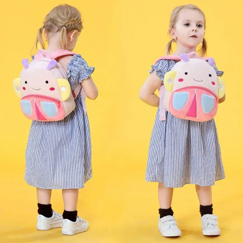 2-4Y Cute Cartoon Backpack for Kids Plush Reduce Burden Backpack Korean Kindergarten Animal Children Schoolbag Baby Accessories