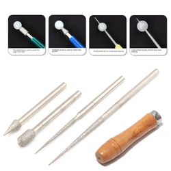 Diamond Pearl Glass Beads Tipped Reaming File Reamer Jewelry Tools Diamond Needle File Holder Beading Hole Enlarger Tools