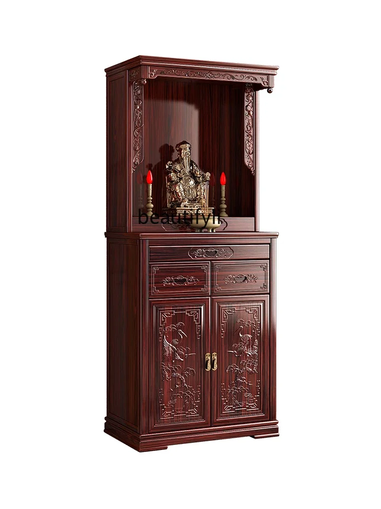 

New Chinese Style Solid Wood Buddha Niche Altar Household Clothes Closet Classical Altar Buddha Cabinet