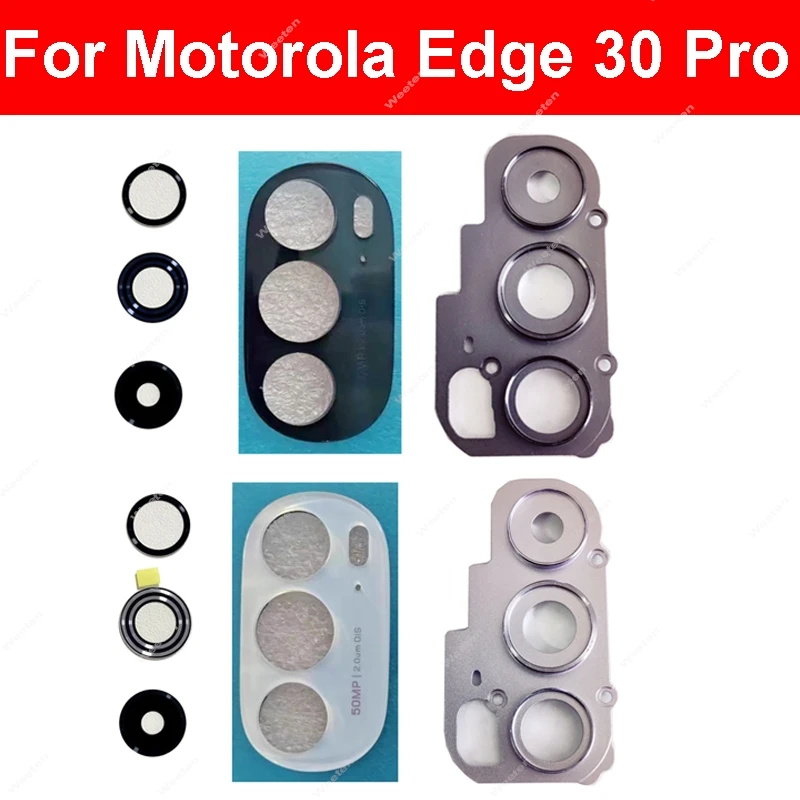 

Rear Camera Glass Lens Cover For Motorola Moto Edge 30 Pro XT2201-1 Back Camera Lens Glass with Frame Holder Replacement Parts